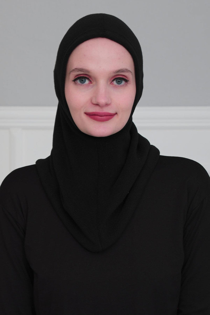 Premium Soft Fleece Instant Turban Bonnet for Women, Head and Neck Full Coverage Hijab Head Wear, Soft & Comfortable Modest Head Wrap,TB-1P