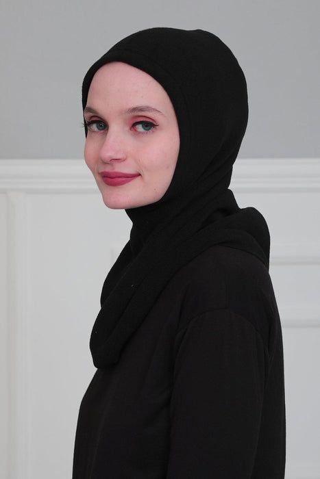 Premium Soft Fleece Instant Turban Bonnet for Women, Head and Neck Full Coverage Hijab Head Wear, Soft & Comfortable Modest Head Wrap,TB-1P