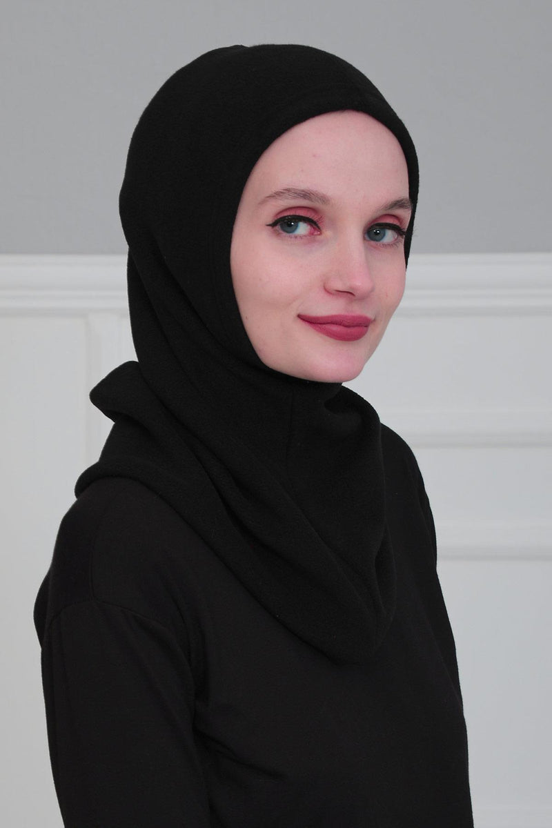 Premium Soft Fleece Instant Turban Bonnet for Women, Head and Neck Full Coverage Hijab Head Wear, Soft & Comfortable Modest Head Wrap,TB-1P
