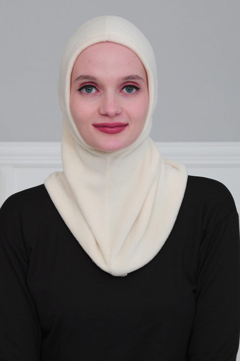 Premium Soft Fleece Instant Turban Bonnet for Women, Head and Neck Full Coverage Hijab Head Wear, Soft & Comfortable Modest Head Wrap,TB-1P