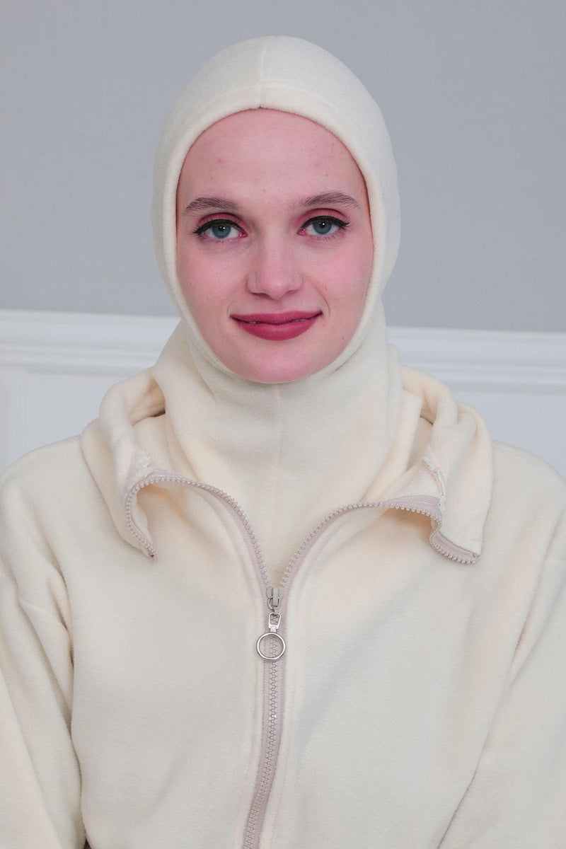 Premium Soft Fleece Instant Turban Bonnet for Women, Head and Neck Full Coverage Hijab Head Wear, Soft & Comfortable Modest Head Wrap,TB-1P