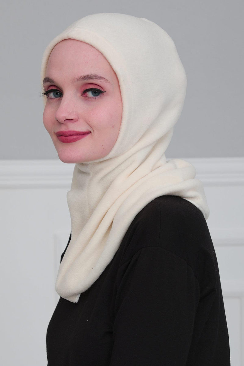 Premium Soft Fleece Instant Turban Bonnet for Women, Head and Neck Full Coverage Hijab Head Wear, Soft & Comfortable Modest Head Wrap,TB-1P