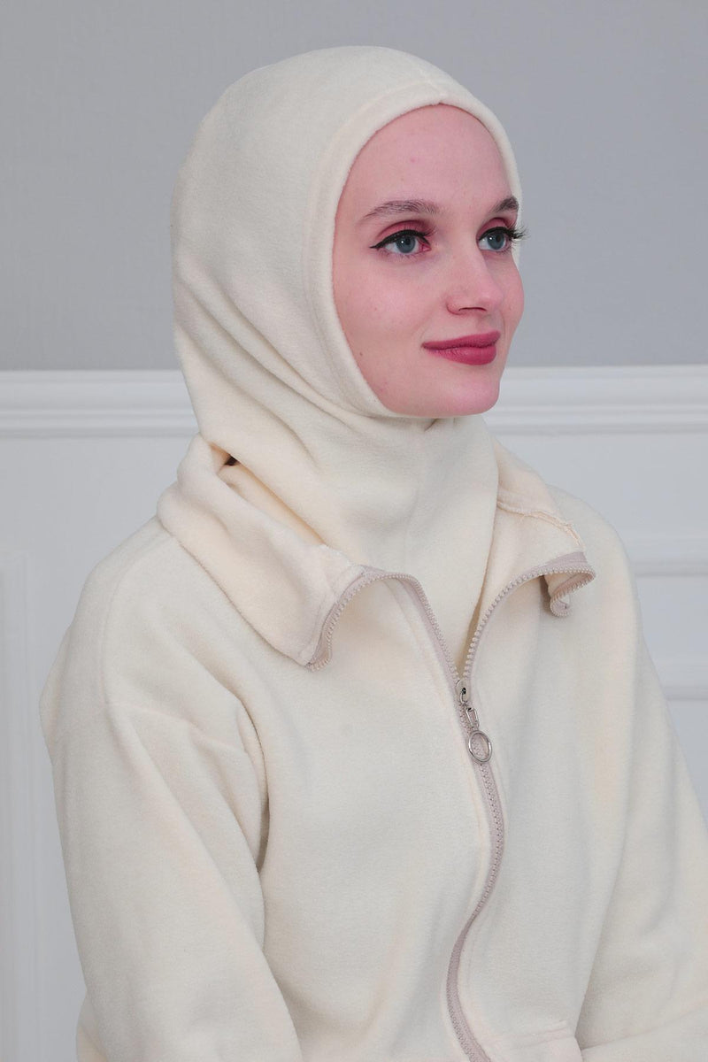 Premium Soft Fleece Instant Turban Bonnet for Women, Head and Neck Full Coverage Hijab Head Wear, Soft & Comfortable Modest Head Wrap,TB-1P