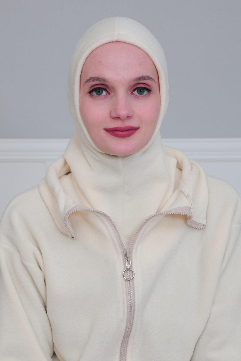 Premium Soft Fleece Instant Turban Bonnet for Women, Head and Neck Full Coverage Hijab Head Wear, Soft & Comfortable Modest Head Wrap,TB-1P