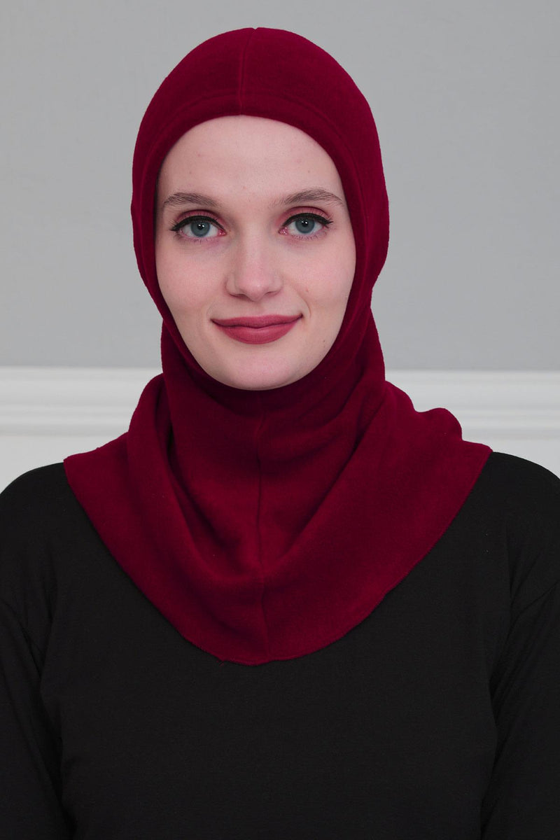 Premium Soft Fleece Instant Turban Bonnet for Women, Head and Neck Full Coverage Hijab Head Wear, Soft & Comfortable Modest Head Wrap,TB-1P