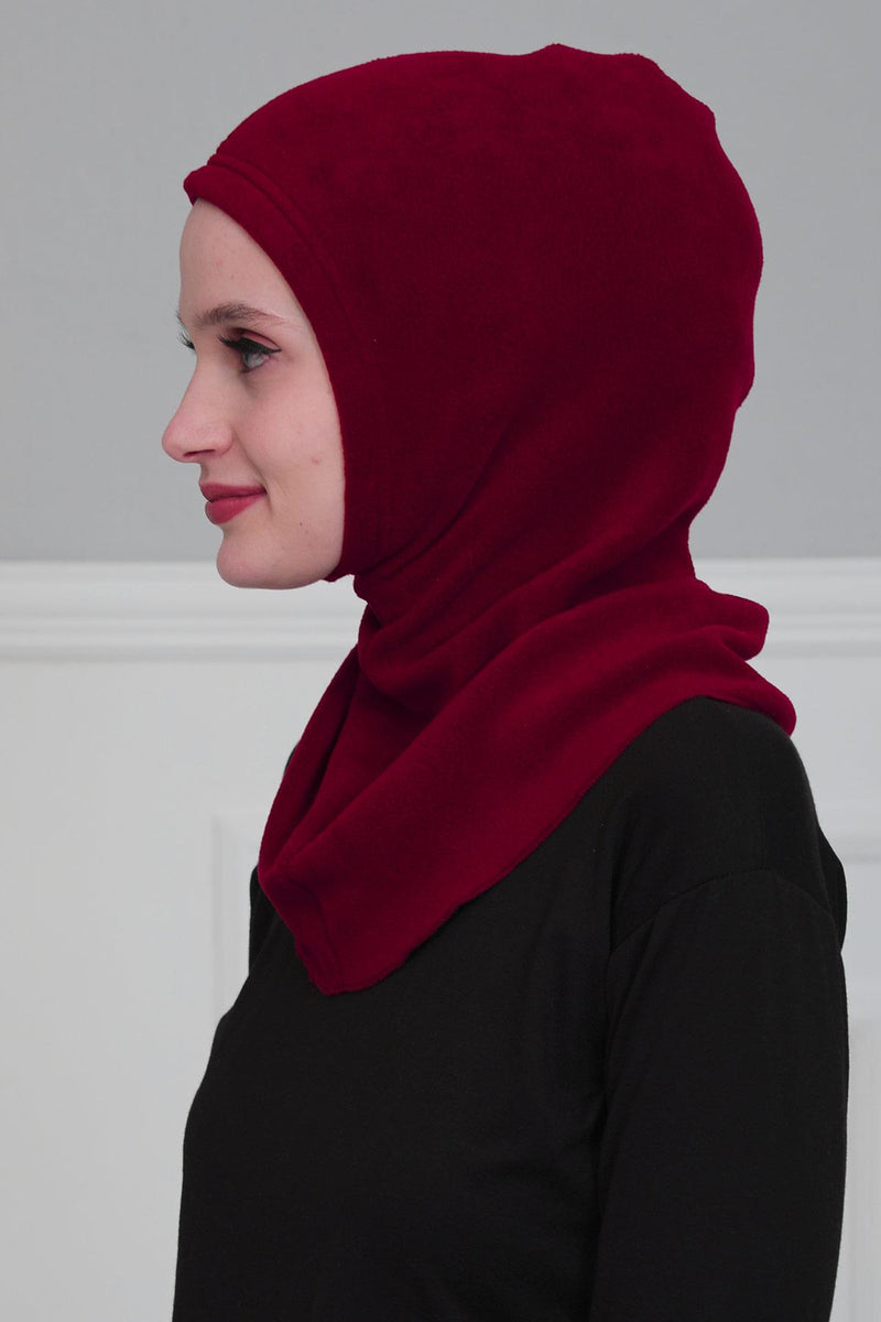 Premium Soft Fleece Instant Turban Bonnet for Women, Head and Neck Full Coverage Hijab Head Wear, Soft & Comfortable Modest Head Wrap,TB-1P