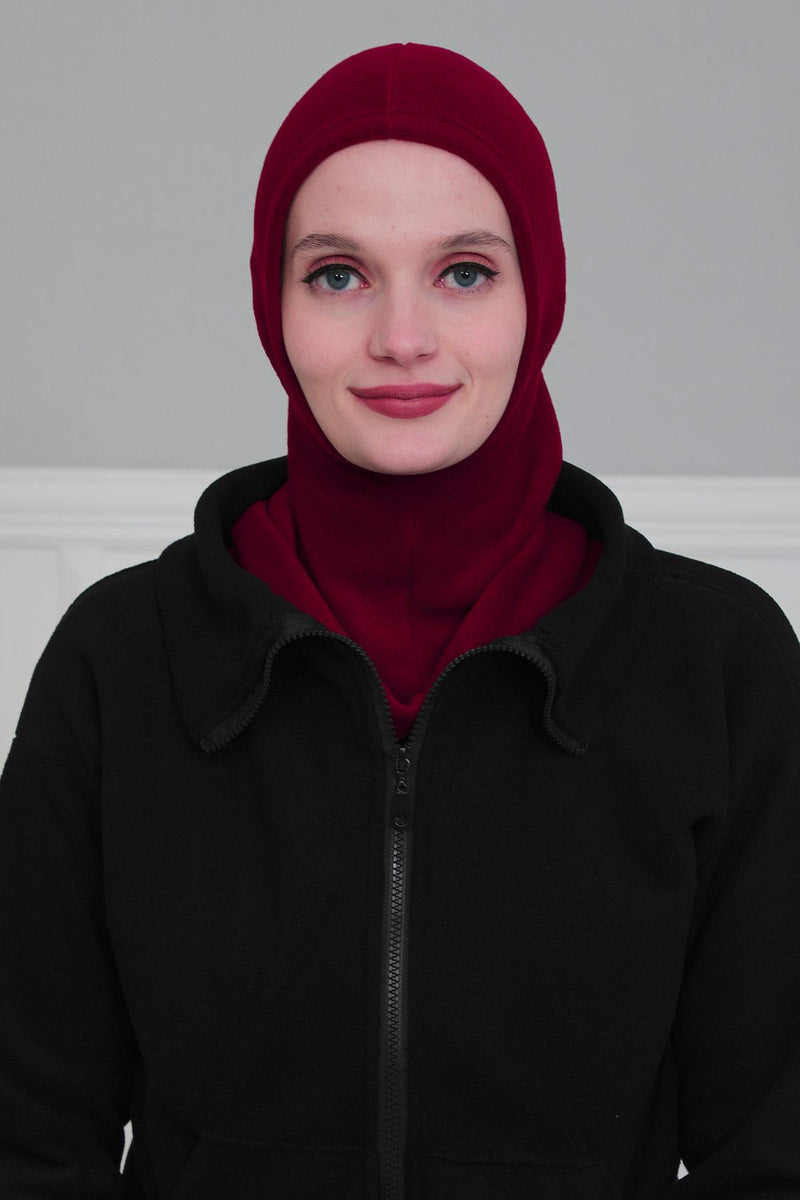 Premium Soft Fleece Instant Turban Bonnet for Women, Head and Neck Full Coverage Hijab Head Wear, Soft & Comfortable Modest Head Wrap,TB-1P