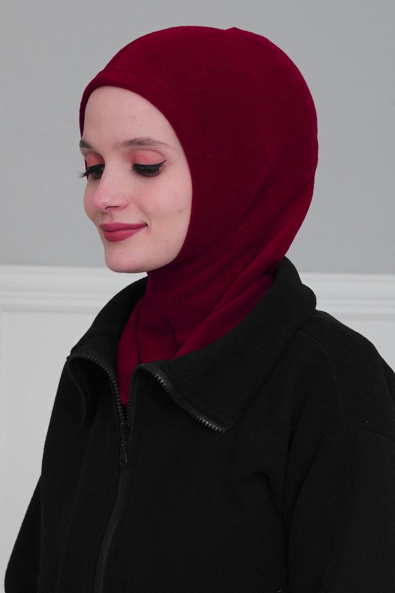 Premium Soft Fleece Instant Turban Bonnet for Women, Head and Neck Full Coverage Hijab Head Wear, Soft & Comfortable Modest Head Wrap,TB-1P