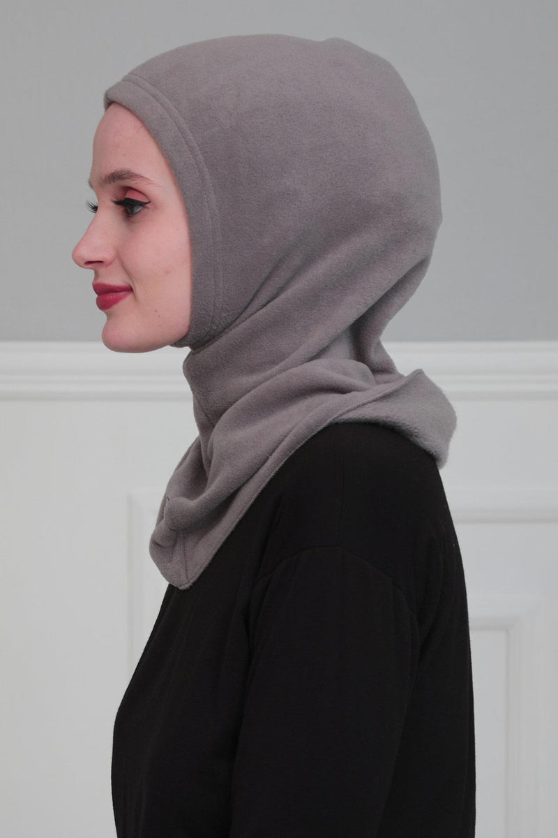 Premium Soft Fleece Instant Turban Bonnet for Women, Head and Neck Full Coverage Hijab Head Wear, Soft & Comfortable Modest Head Wrap,TB-1P