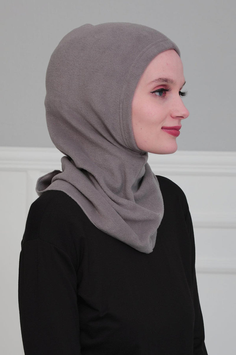 Premium Soft Fleece Instant Turban Bonnet for Women, Head and Neck Full Coverage Hijab Head Wear, Soft & Comfortable Modest Head Wrap,TB-1P