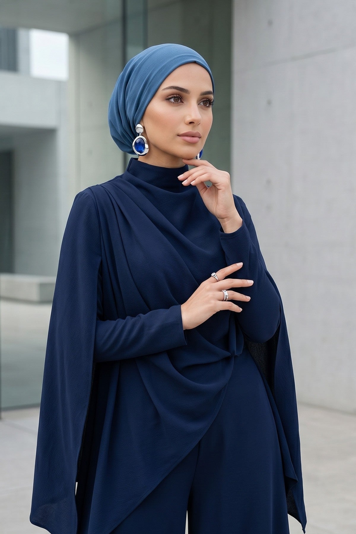 Instant Aerobin Hijab Bonnet, Lightweight Ready-to-Wear Modest Head Covering,B-102A
