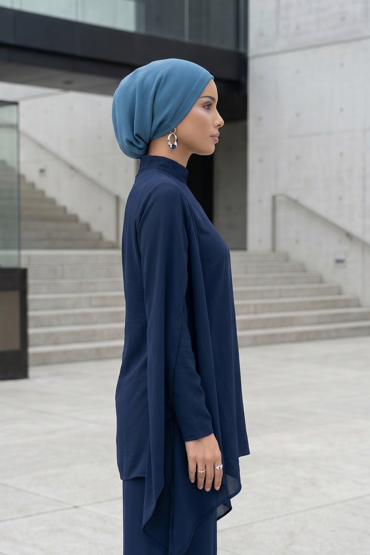 Instant Aerobin Hijab Bonnet, Lightweight Ready-to-Wear Modest Head Covering,B-102A