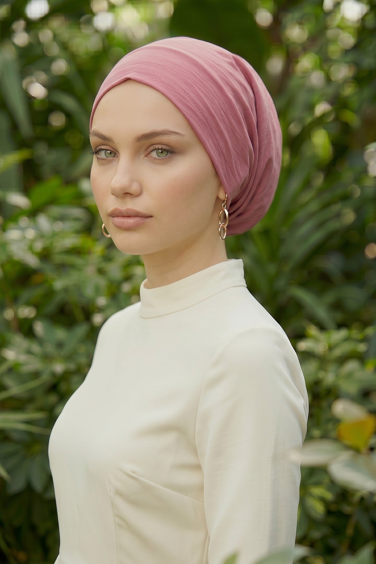 Instant Aerobin Hijab Bonnet, Lightweight Ready-to-Wear Modest Head Covering,B-102A