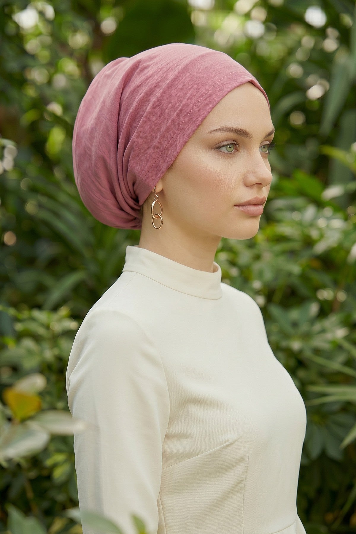 Instant Aerobin Hijab Bonnet, Lightweight Ready-to-Wear Modest Head Covering,B-102A