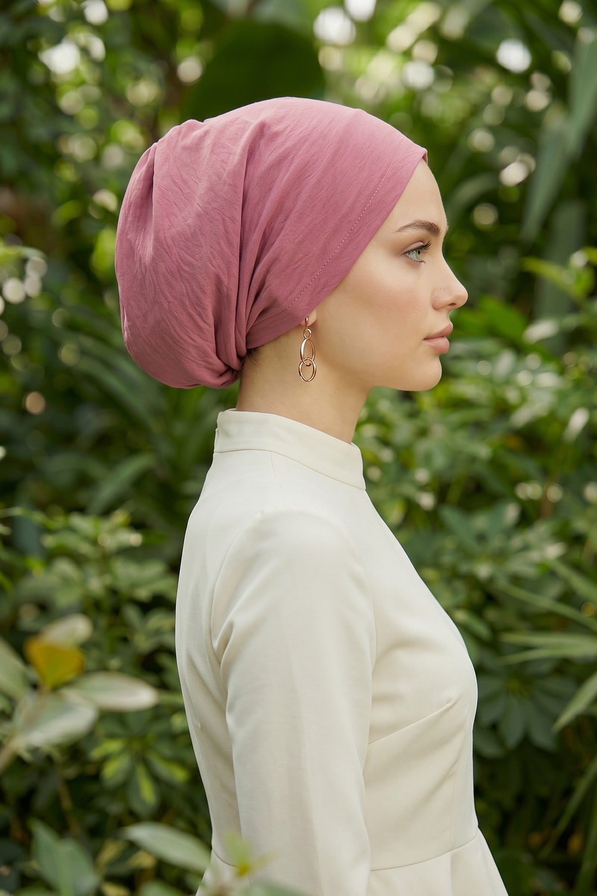 Instant Aerobin Hijab Bonnet, Lightweight Ready-to-Wear Modest Head Covering,B-102A