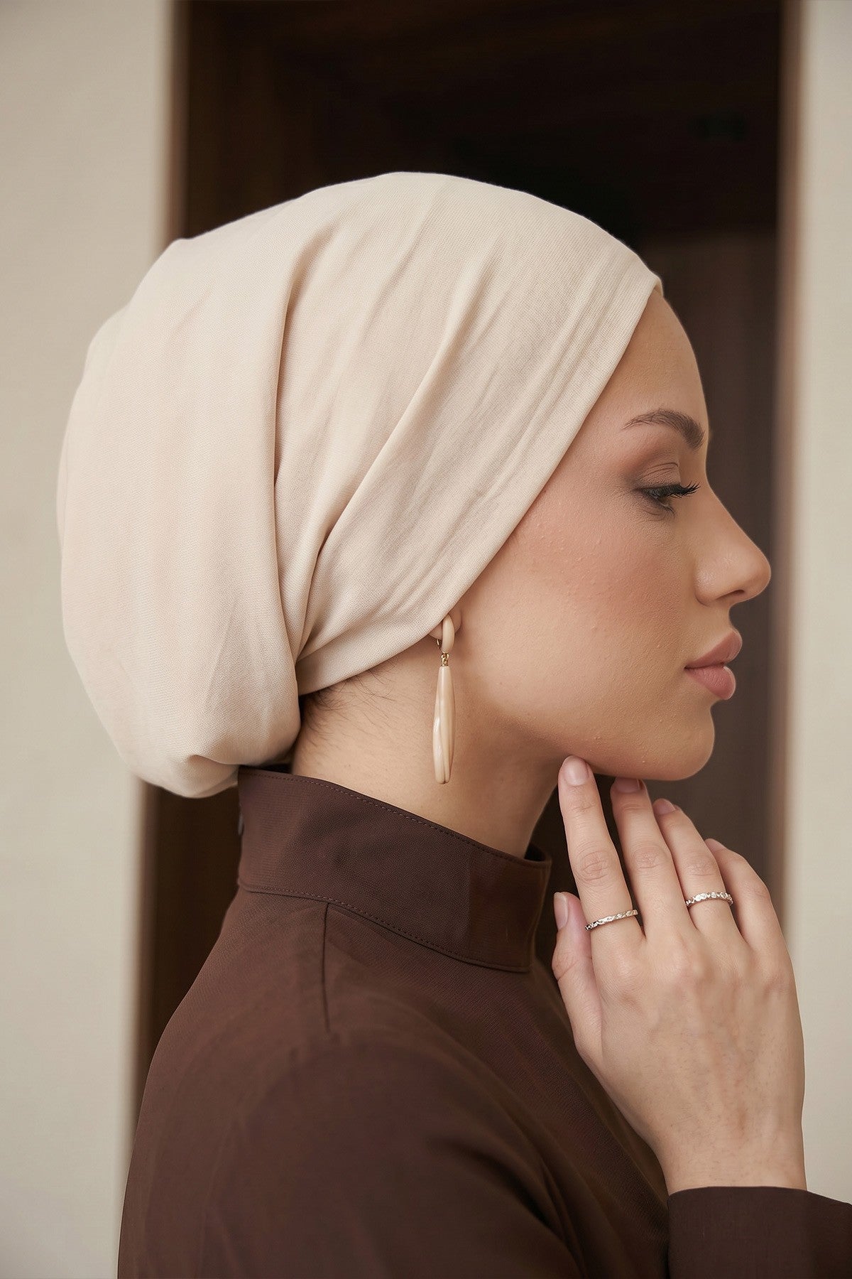 Instant Aerobin Hijab Bonnet, Lightweight Ready-to-Wear Modest Head Covering,B-102A