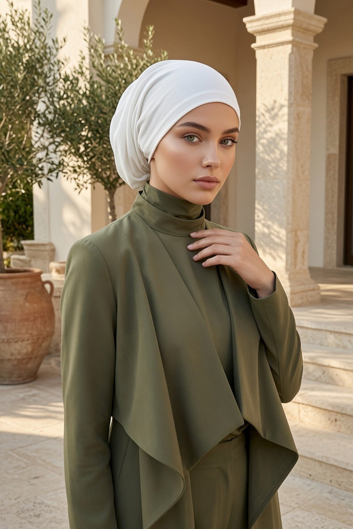 Instant Aerobin Hijab Bonnet, Lightweight Ready-to-Wear Modest Head Covering,B-102A