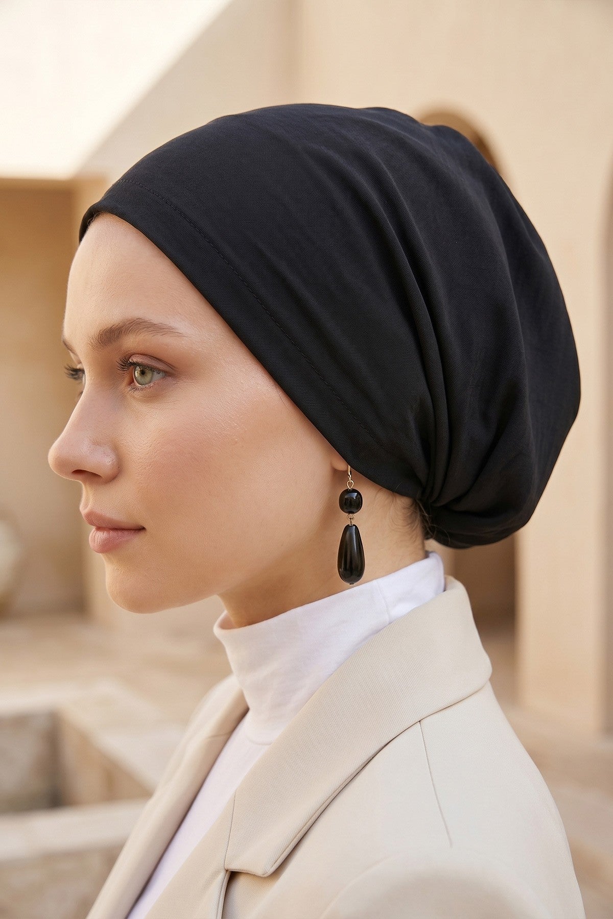 Instant Aerobin Hijab Bonnet, Lightweight Ready-to-Wear Modest Head Covering,B-102A