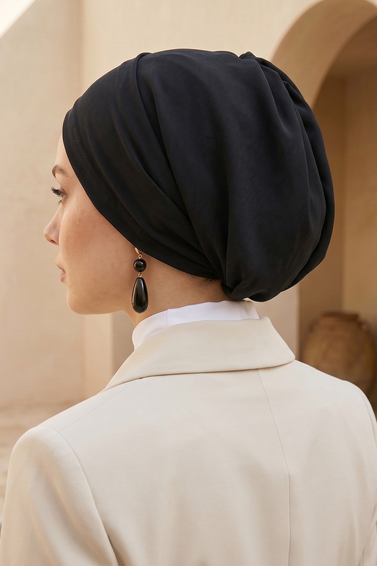 Instant Aerobin Hijab Bonnet, Lightweight Ready-to-Wear Modest Head Covering,B-102A