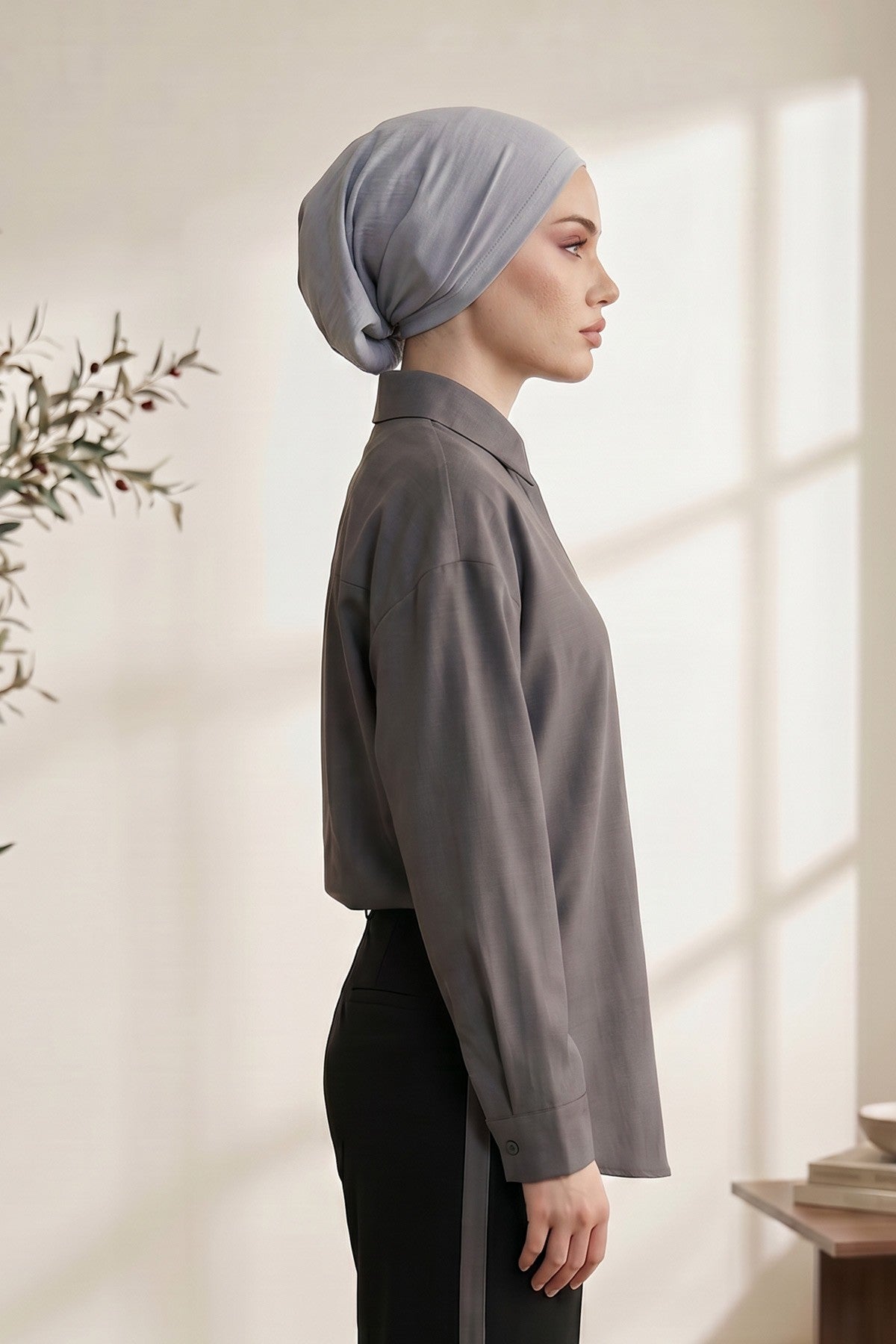 Instant Aerobin Hijab Bonnet, Lightweight Ready-to-Wear Modest Head Covering,B-102A