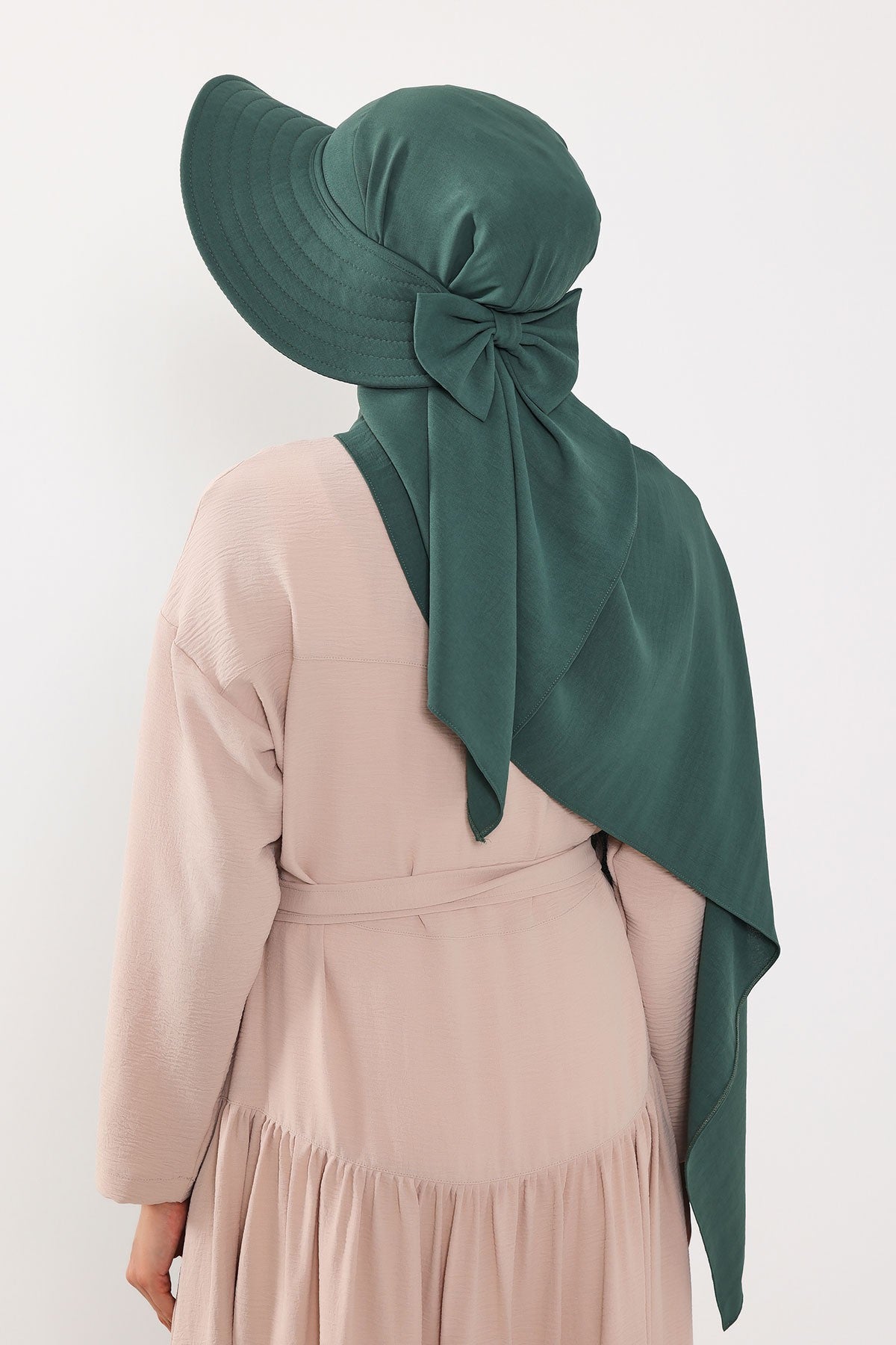 Instant Aerobin Shawl 2 in 1 Womens Wide Brim Summer Hat + Plain Scarf Foldable Roll up Beach Cap Removable Sun Hat Hijab Women Turban,SS-2A Light Green