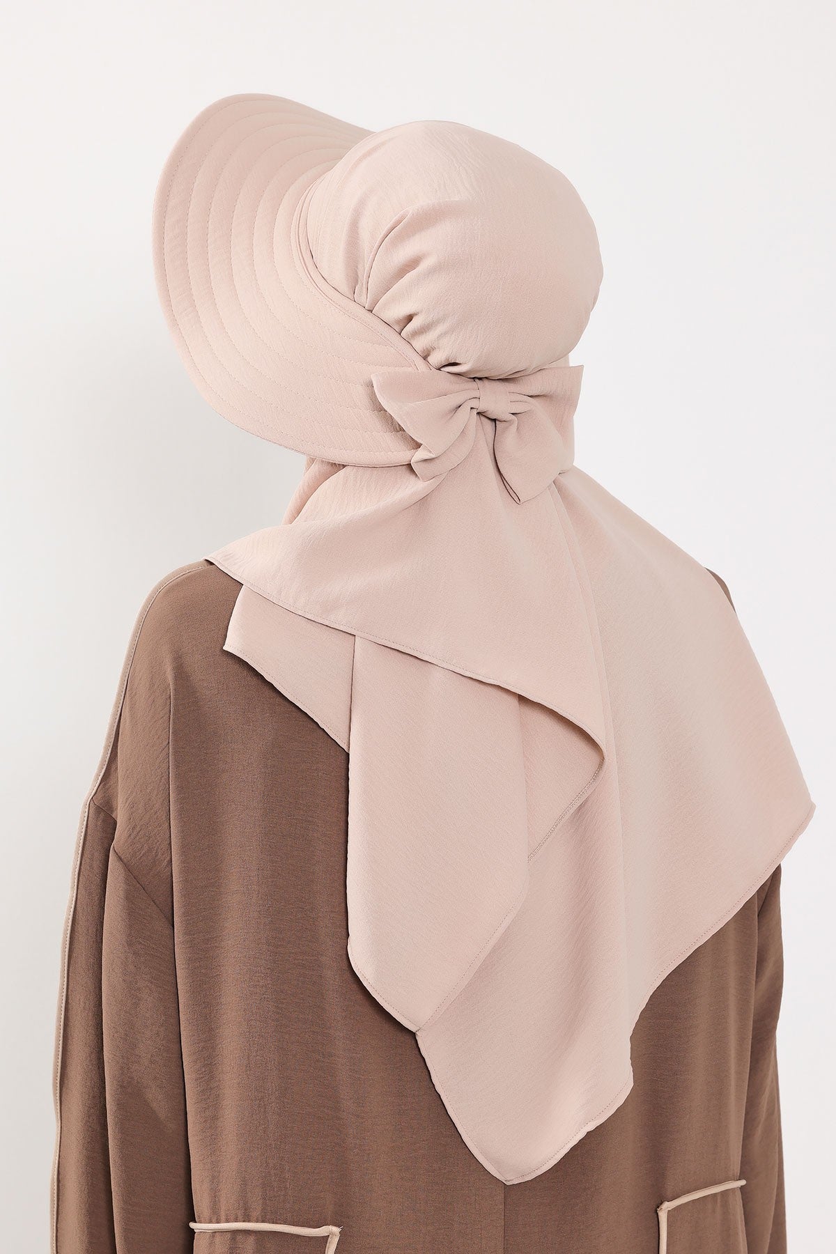 Instant Aerobin Shawl 2 in 1 Womens Wide Brim Summer Hat + Plain Scarf Foldable Roll up Beach Cap Removable Sun Hat Hijab Women Turban,SS-2A Stone