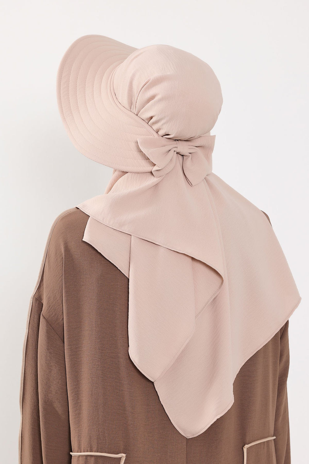 Instant Aerobin Shawl 2 in 1 Womens Wide Brim Summer Hat + Plain Scarf Foldable Roll up Beach Cap Removable Sun Hat Hijab Women Turban,SS-2A Stone