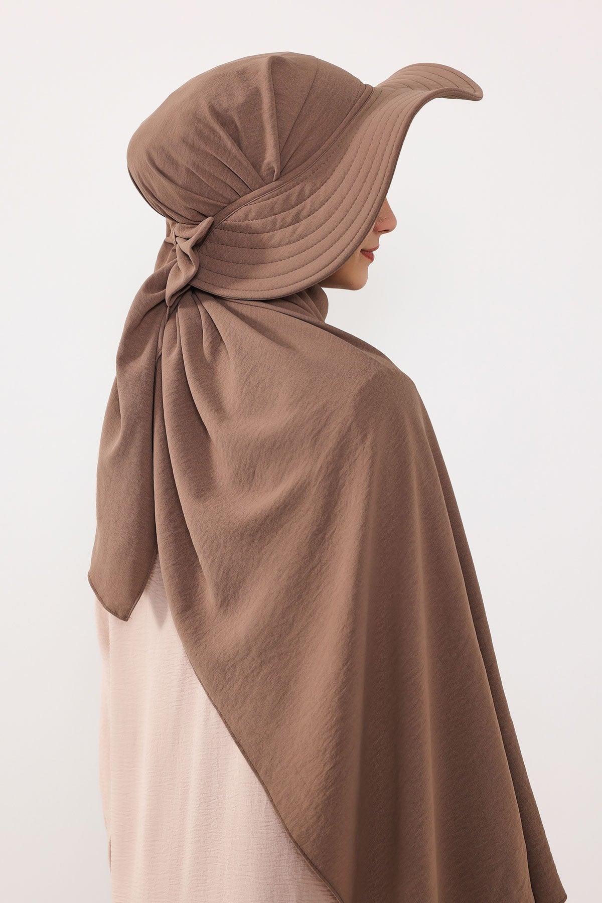 Instant Aerobin Shawl 2 in 1 Womens Wide Brim Summer Hat + Plain Scarf Foldable Roll up Beach Cap Removable Sun Hat Hijab Women Turban,SS-2A Light Grey