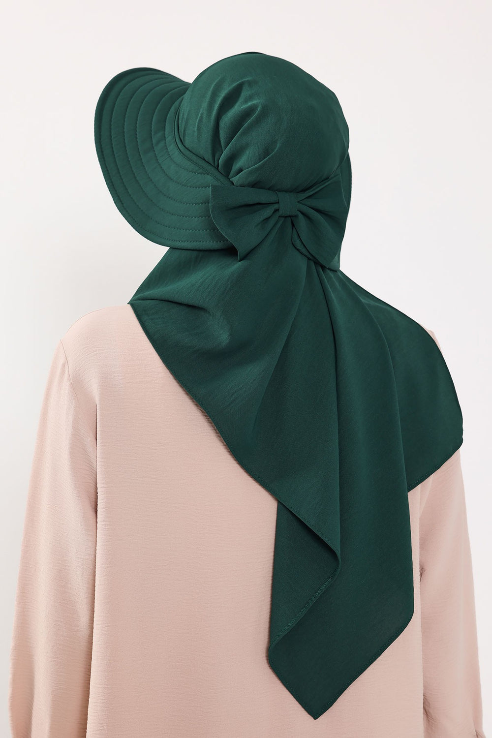 Instant Aerobin Shawl 2 in 1 Womens Wide Brim Summer Hat + Plain Scarf Foldable Roll up Beach Cap Removable Sun Hat Hijab Women Turban,SS-2A Dark Green