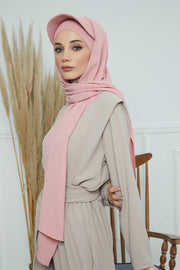 Instant Aerobin Shawl Newsboy Scarves Bandana Women's Cap Turban Visor Stylish Hijab Hat Turban,SS-1A Pink