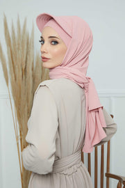 Instant Aerobin Shawl Newsboy Scarves Bandana Women's Cap Turban Visor Stylish Hijab Hat Turban,SS-1A Pink