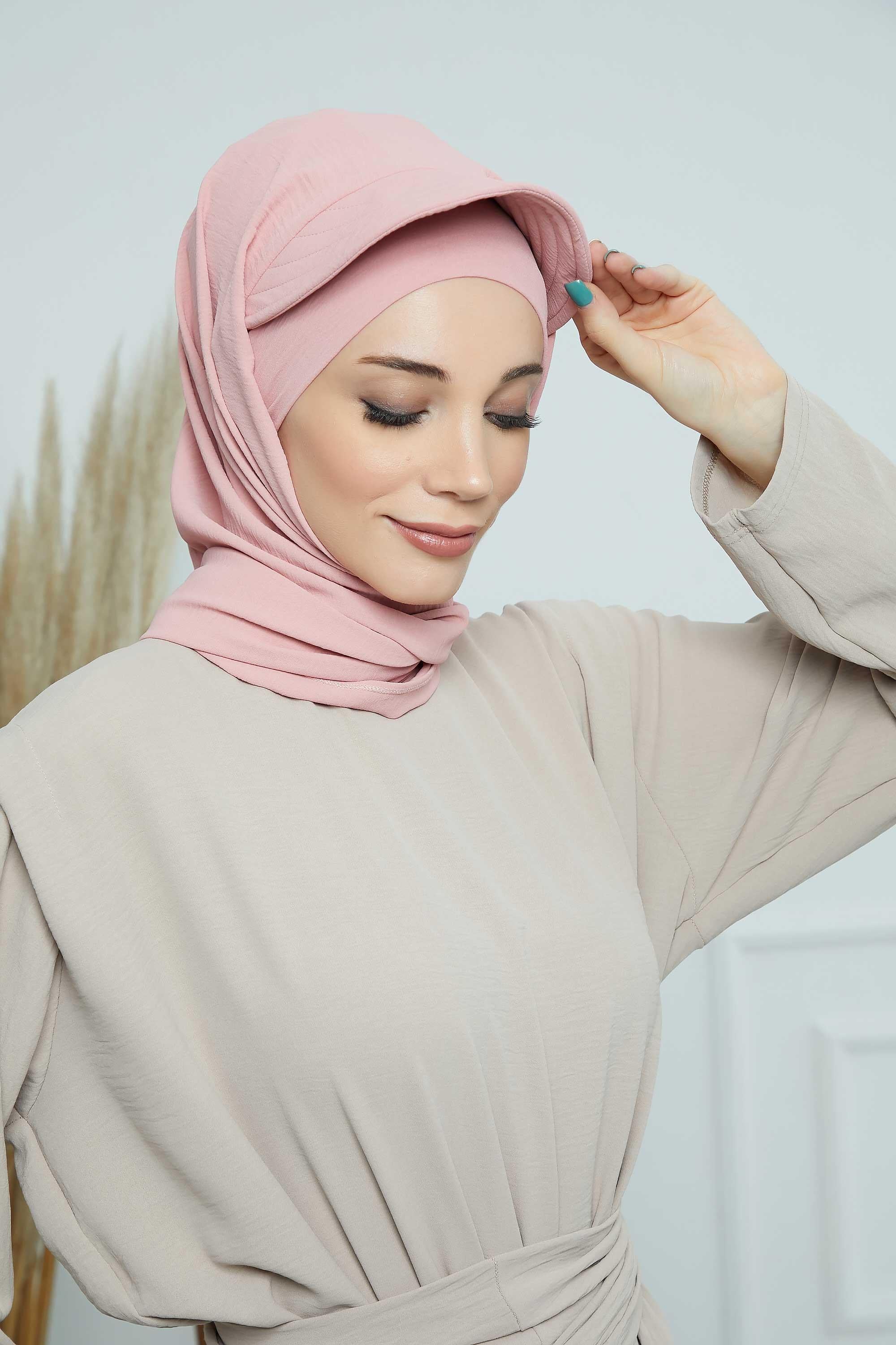 Instant Aerobin Shawl Newsboy Scarves Bandana Women's Cap Turban Visor Stylish Hijab Hat Turban,SS-1A Pink