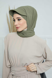 Instant Aerobin Shawl Newsboy Scarves Bandana Women's Cap Turban Visor Stylish Hijab Hat Turban,SS-1A Army Green