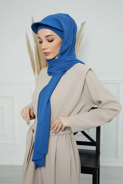 Instant Aerobin Shawl Newsboy Scarves Bandana Women's Cap Turban Visor Stylish Hijab Hat Turban,SS-1A Blue