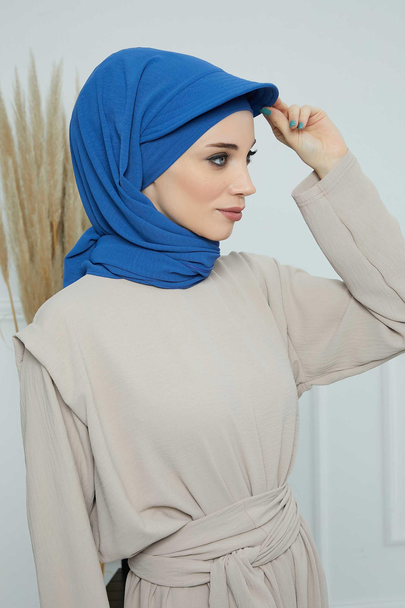 Instant Aerobin Shawl Newsboy Scarves Bandana Women's Cap Turban Visor Stylish Hijab Hat Turban,SS-1A Blue