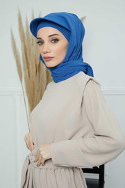 Instant Aerobin Shawl Newsboy Scarves Bandana Women's Cap Turban Visor Stylish Hijab Hat Turban,SS-1A Blue