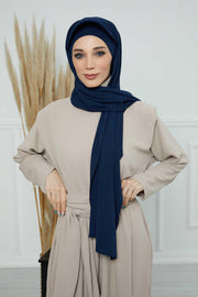 Instant Aerobin Shawl Newsboy Scarves Bandana Women's Cap Turban Visor Stylish Hijab Hat Turban,SS-1A Navy Blue