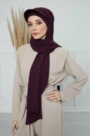 Instant Aerobin Shawl Newsboy Scarves Bandana Women's Cap Turban Visor Stylish Hijab Hat Turban,SS-1A Purple
