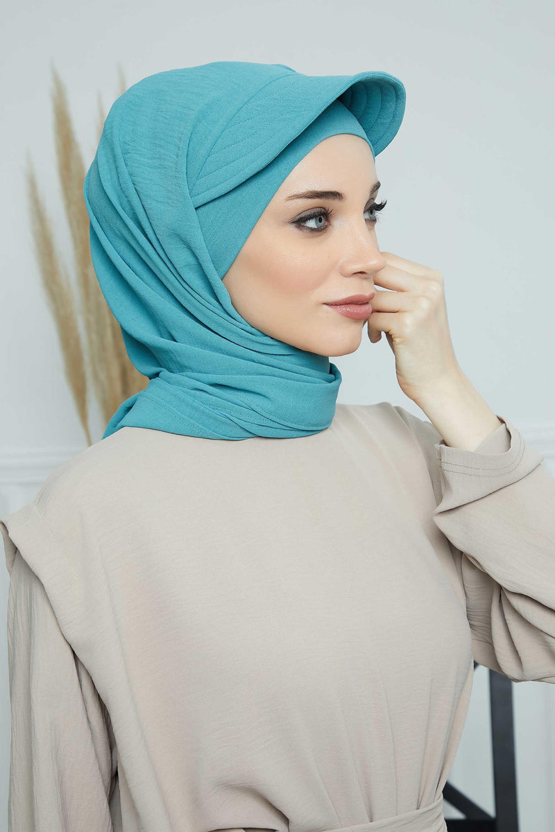 Instant Aerobin Shawl Newsboy Scarves Bandana Women's Cap Turban Visor Stylish Hijab Hat Turban,SS-1A Mint Green