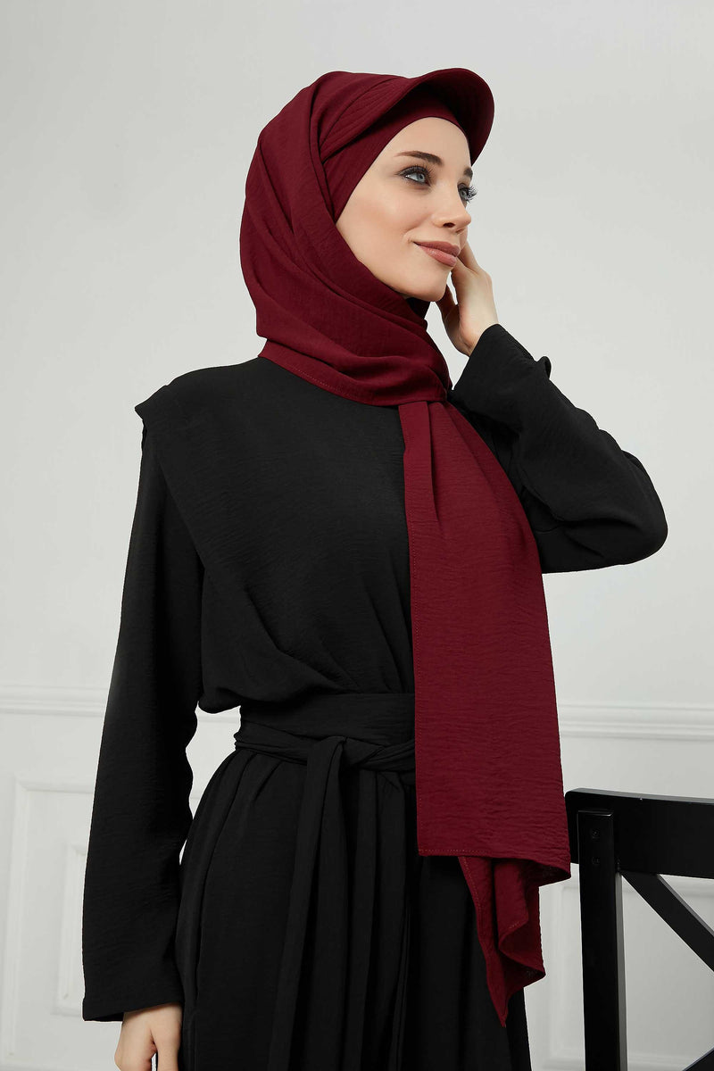 Instant Aerobin Shawl Newsboy Scarves Bandana Women's Cap Turban Visor Stylish Hijab Hat Turban,SS-1A Maroon