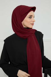 Instant Aerobin Shawl Newsboy Scarves Bandana Women's Cap Turban Visor Stylish Hijab Hat Turban,SS-1A Maroon