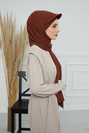 Instant Aerobin Shawl Newsboy Scarves Bandana Women's Cap Turban Visor Stylish Hijab Hat Turban,SS-1A Cinnamon