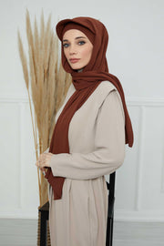 Instant Aerobin Shawl Newsboy Scarves Bandana Women's Cap Turban Visor Stylish Hijab Hat Turban,SS-1A Cinnamon