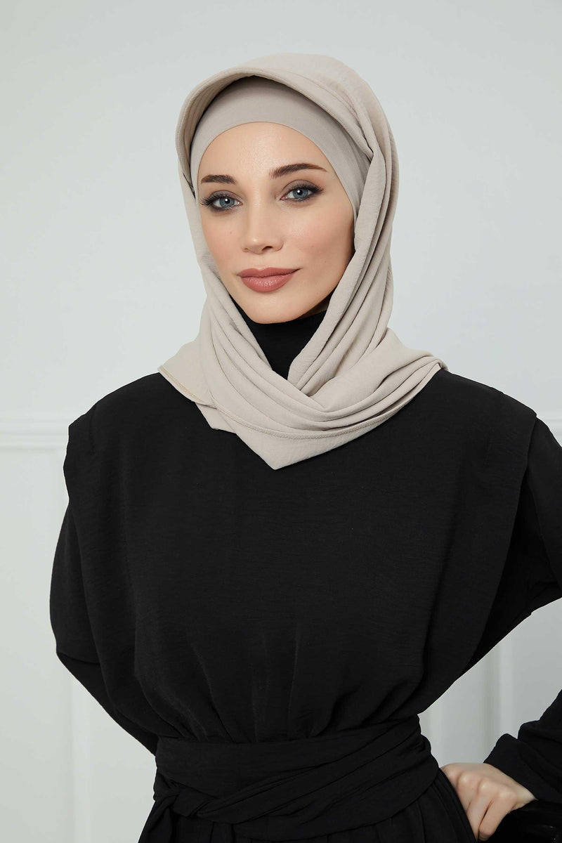 Instant Aerobin Shawl Newsboy Scarves Bandana Women's Cap Turban Visor Stylish Hijab Hat Turban,SS-1A Beige
