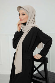 Instant Aerobin Shawl Newsboy Scarves Bandana Women's Cap Turban Visor Stylish Hijab Hat Turban,SS-1A Beige