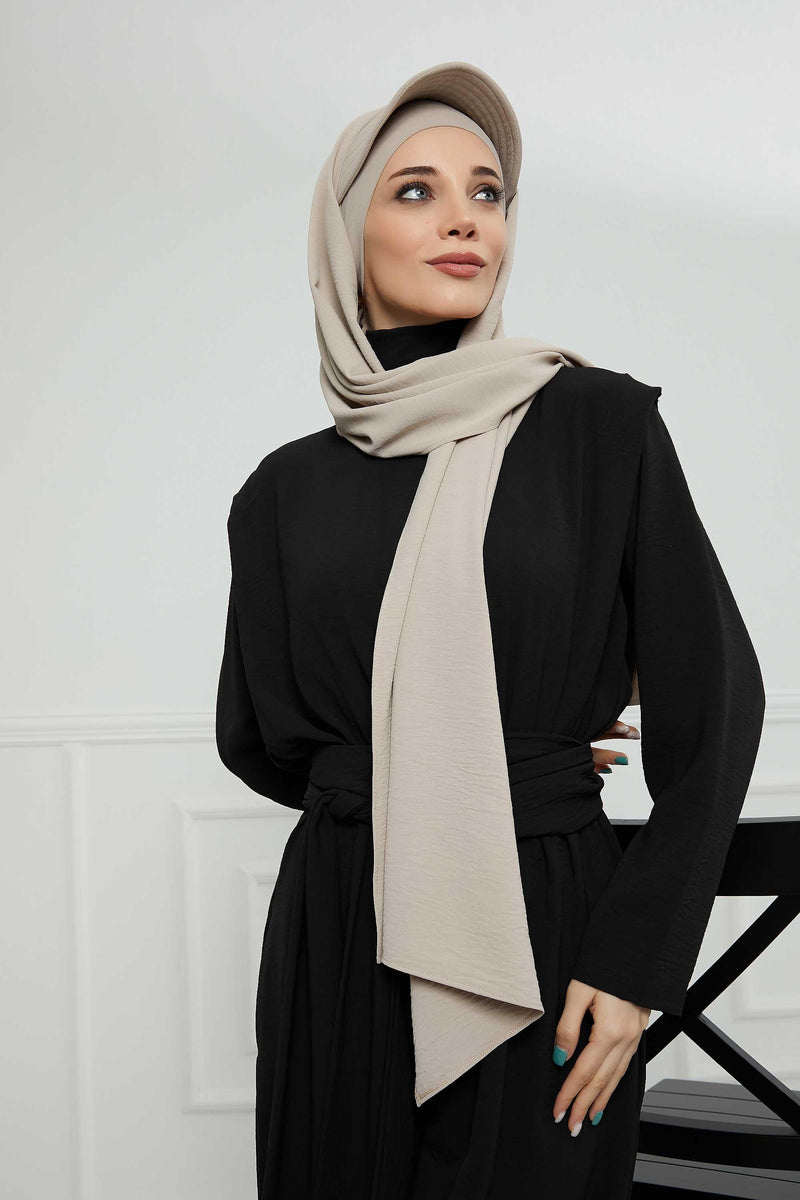 Instant Aerobin Shawl Newsboy Scarves Bandana Women's Cap Turban Visor Stylish Hijab Hat Turban,SS-1A Beige