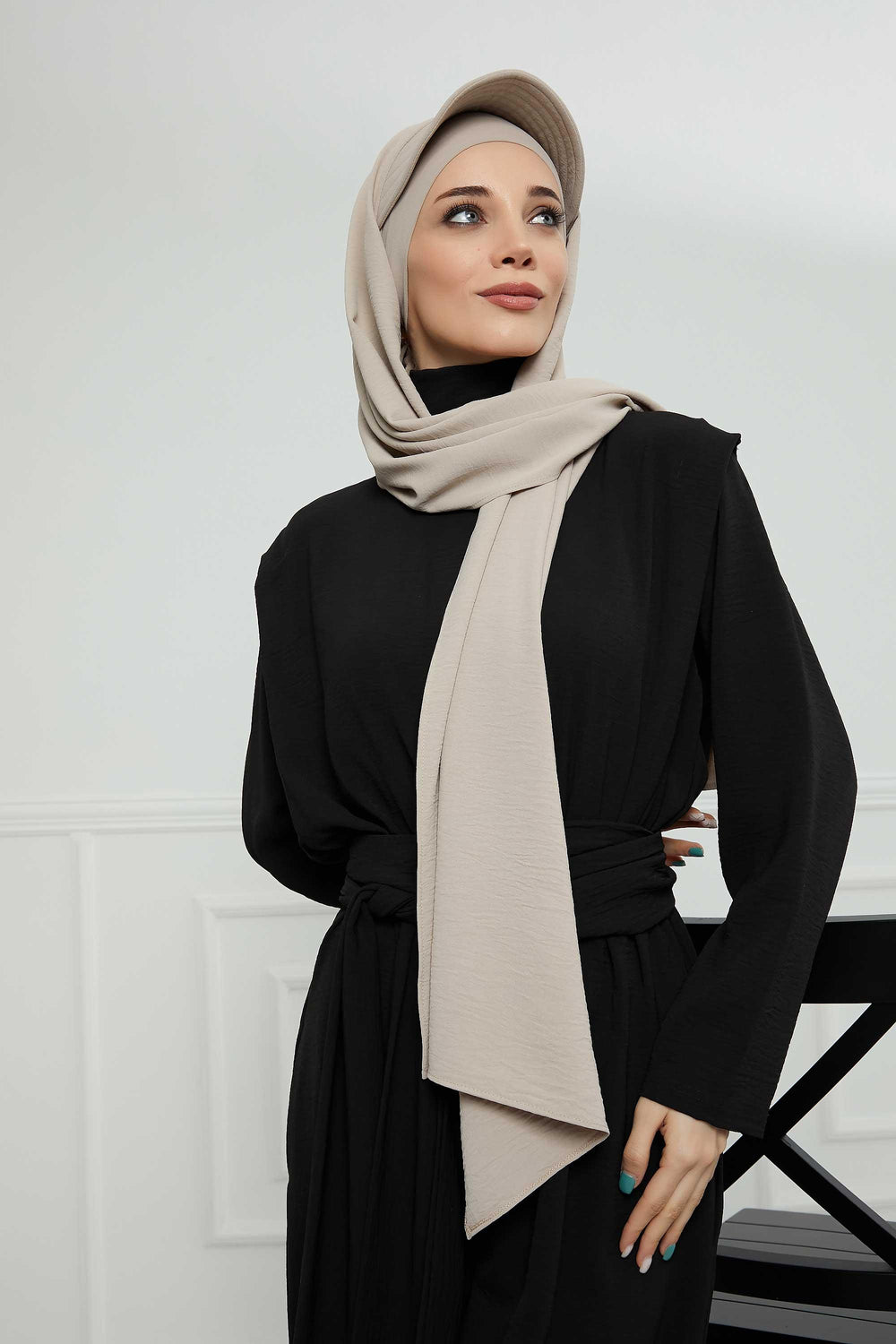 Instant Aerobin Shawl Newsboy Scarves Bandana Women's Cap Turban Visor Stylish Hijab Hat Turban,SS-1A Beige