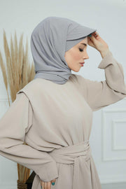 Instant Aerobin Shawl Newsboy Scarves Bandana Women's Cap Turban Visor Stylish Hijab Hat Turban,SS-1A Grey
