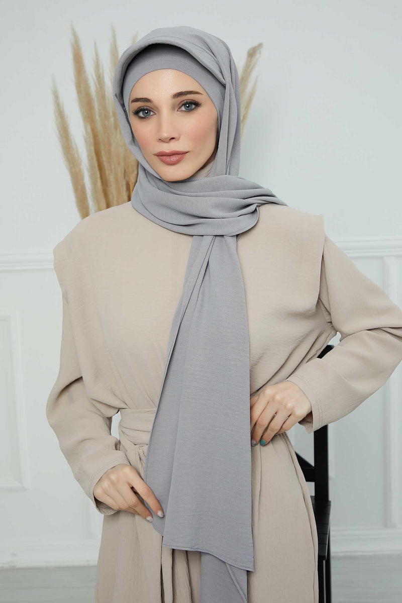 Instant Aerobin Shawl Newsboy Scarves Bandana Women's Cap Turban Visor Stylish Hijab Hat Turban,SS-1A Grey