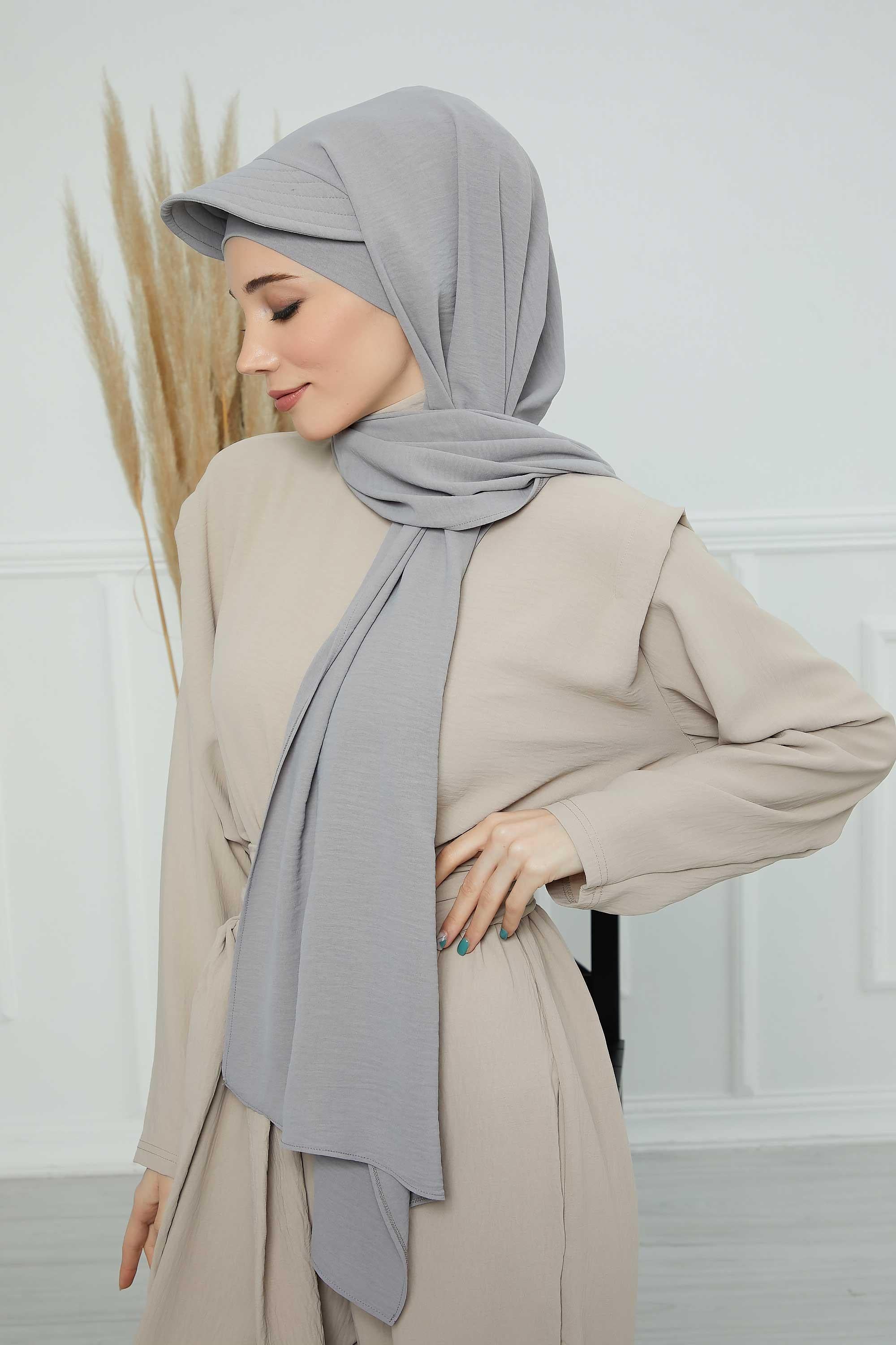Instant Aerobin Shawl Newsboy Scarves Bandana Women's Cap Turban Visor Stylish Hijab Hat Turban,SS-1A Grey